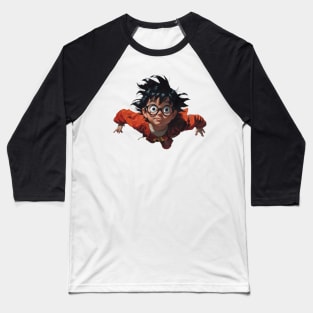 Flying Akira Toriyama Looking Cute In Glasses Baseball T-Shirt